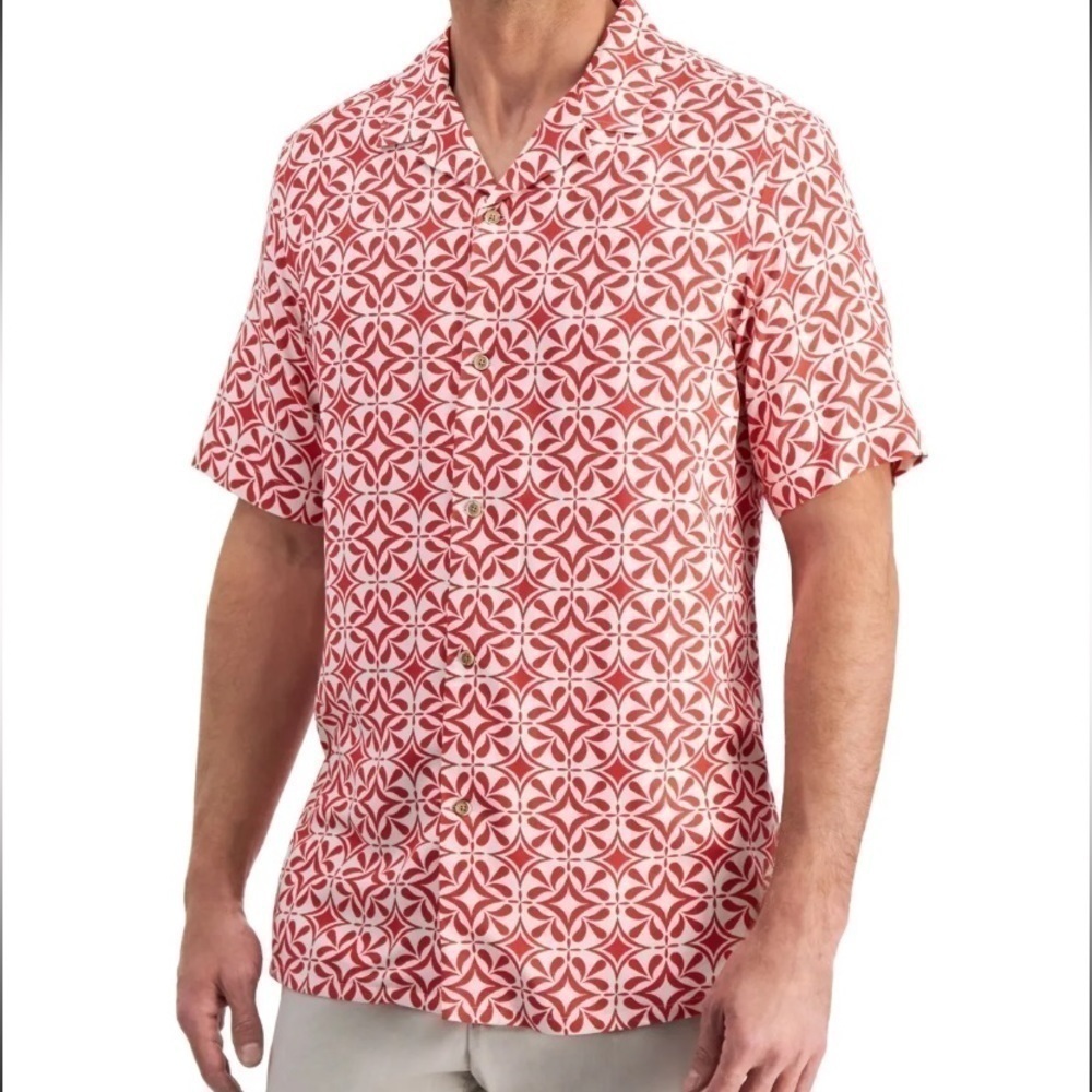 Club Room XXL Tiles Print Button Down